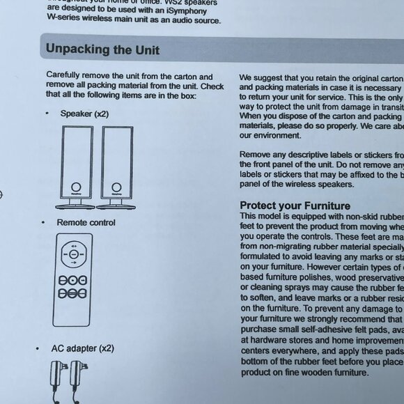 iSymphony WS2 Wireless Speakers User Manual Instruction Guide u - Picture 6 of 6